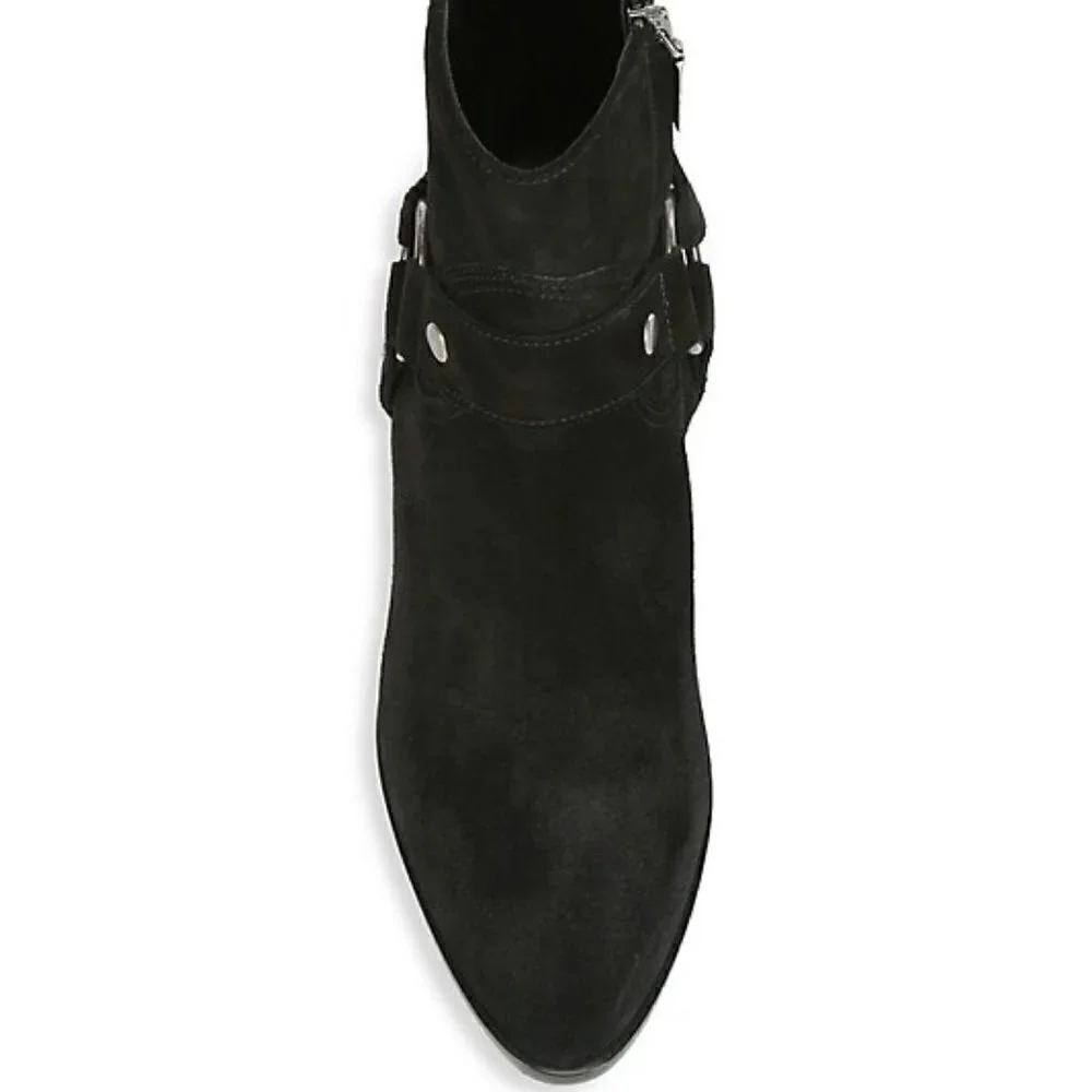 Saint Laurent Hara Suede Strap Black Booties NWT Size 6 US/6 IT - Picture 3 of 14